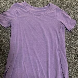 Lululemon short sleeve slide slit too great loose fit coverage purple size 6